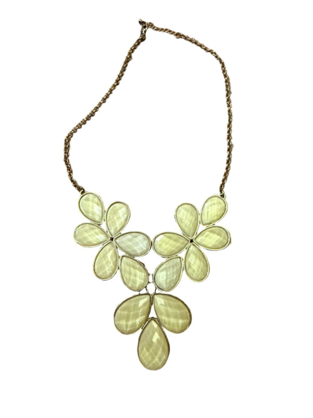 Gold & Yellow Floral Statement Bib Necklace